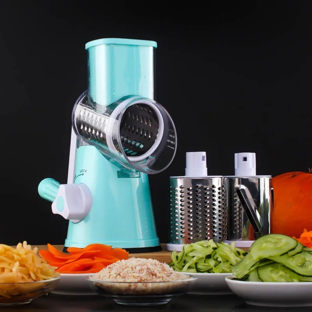 Cheese Grater Box - 3-in-1 Rotary Food Slicer Chopper Cheese