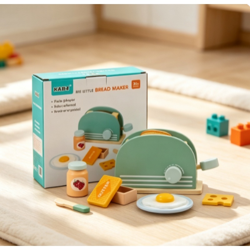 Kitchen Gadgets For Kids - Wooden Simulation Toaster Toy Kids Pretend