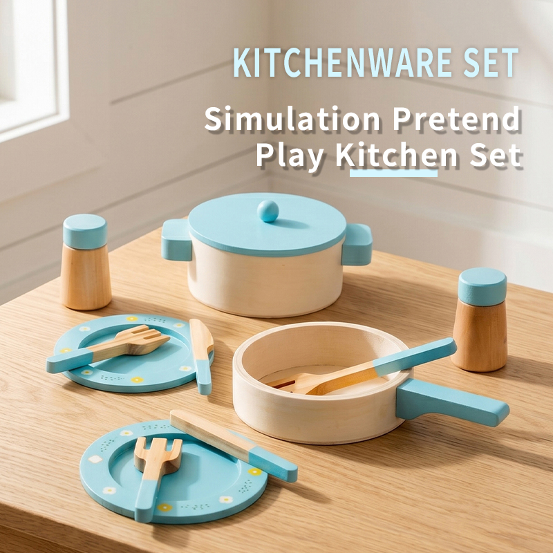 Kitchen Gadgets For Kids - Wooden Kitchen Play Set for Kids,
