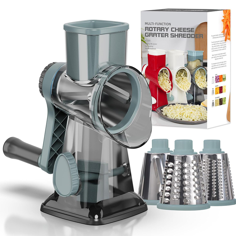 Cheese Grater Box - LMETJMA 3 in 1 Rotary Cheese