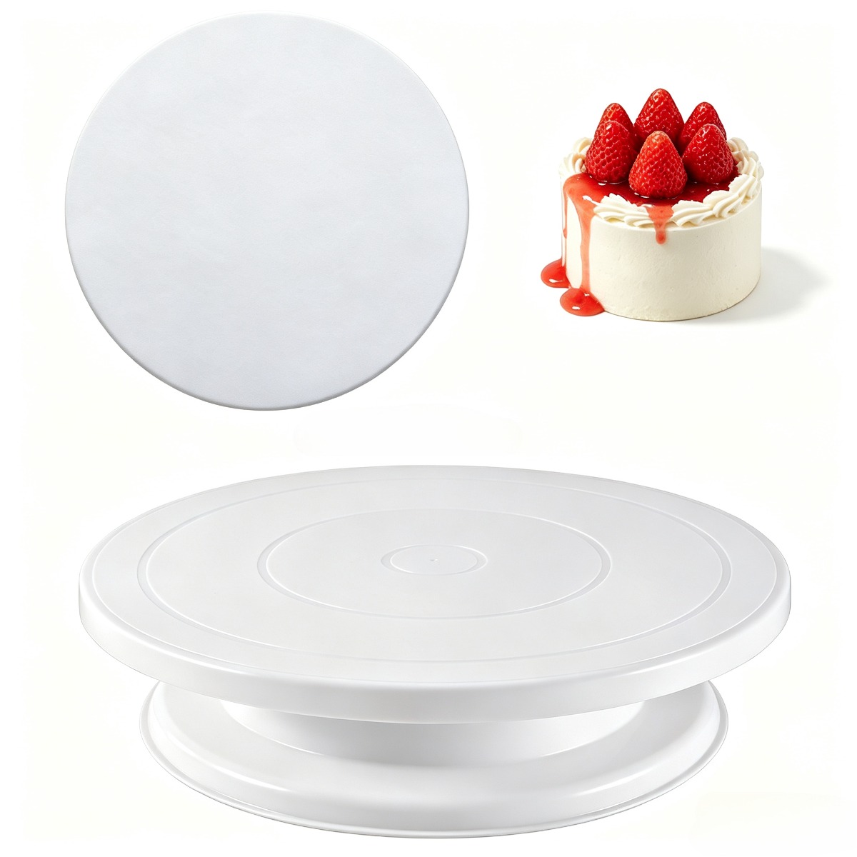 Cake Decorating Turntable - Stable Anti-Skid Cake Turntable Rotating Round