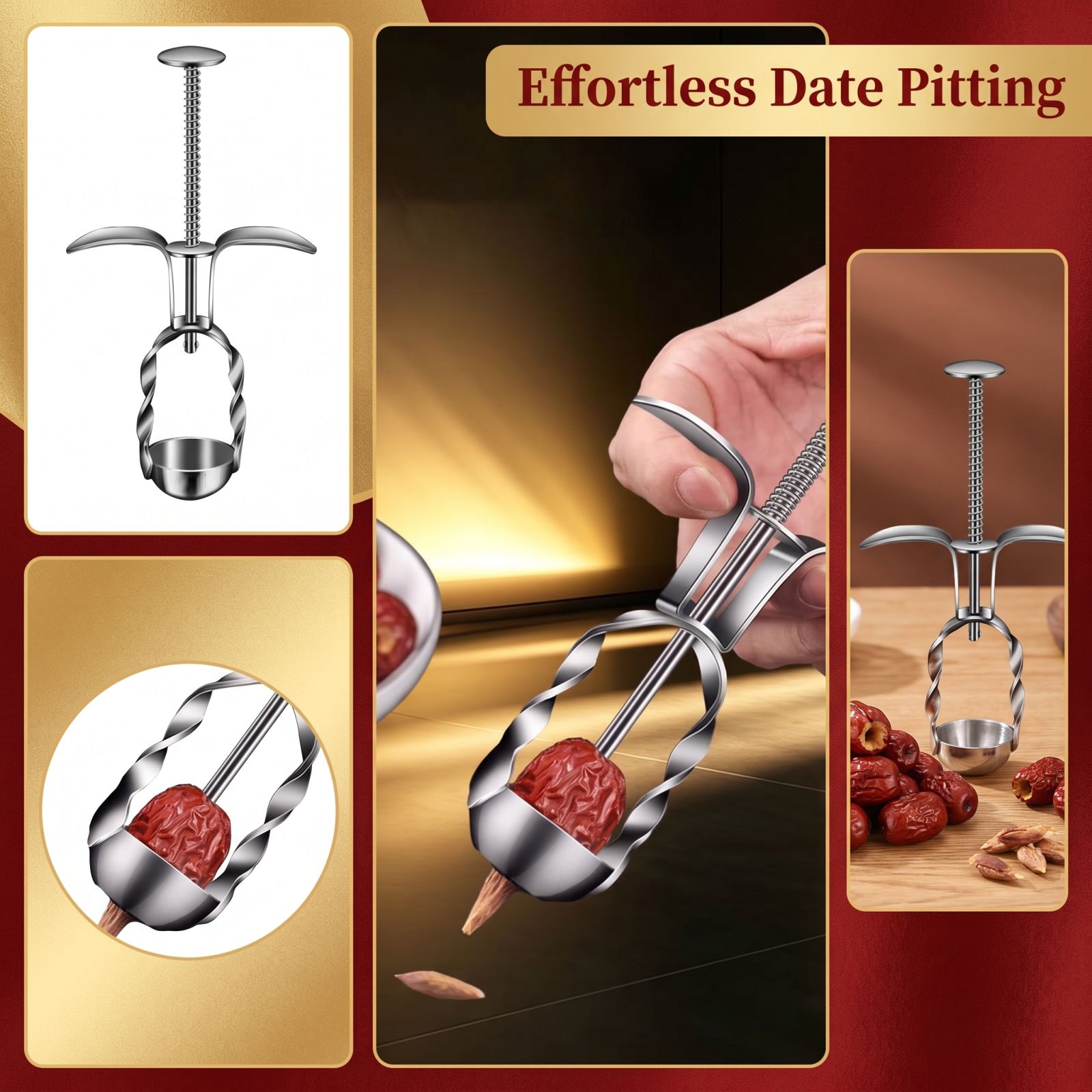 Kitchen Gadgets Baking - Stainless Steel Red Date Pitter Tool