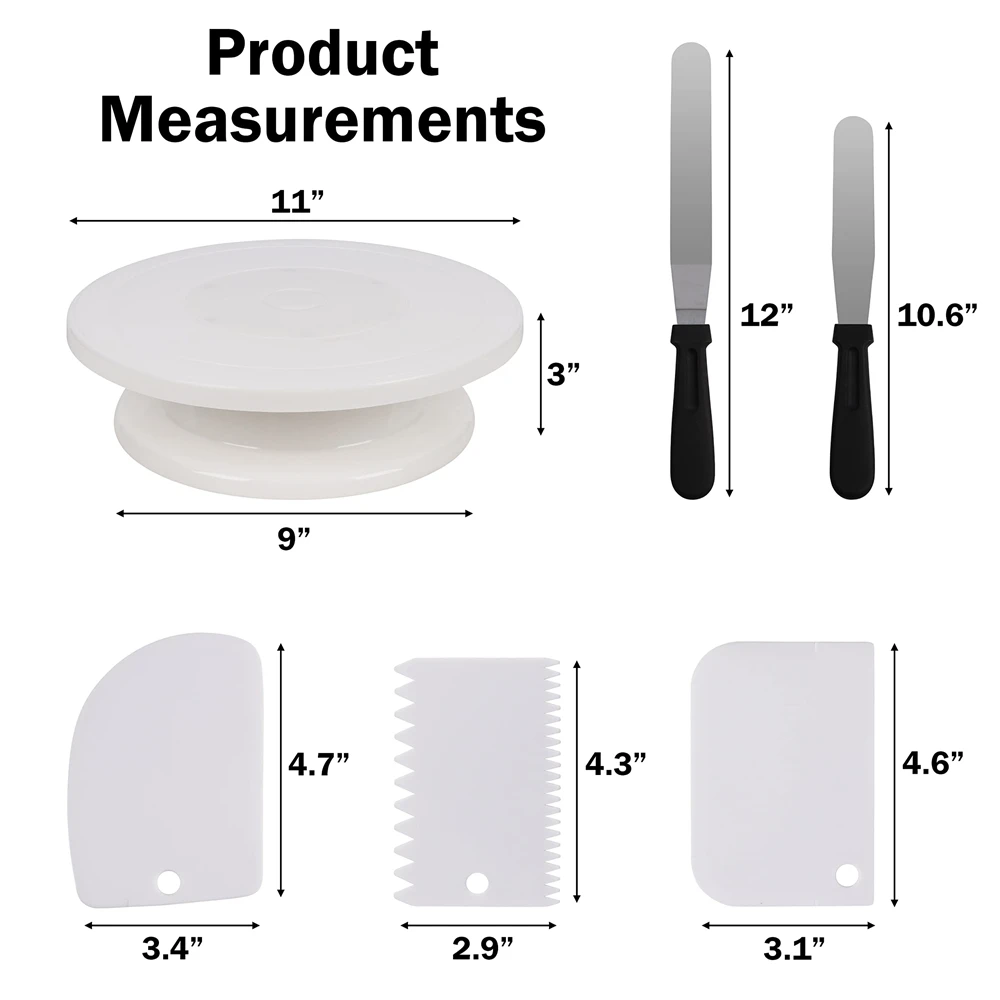 6PCS Cake Decorating Kit with  - đánh giá và giá Cake Decorating Turntable