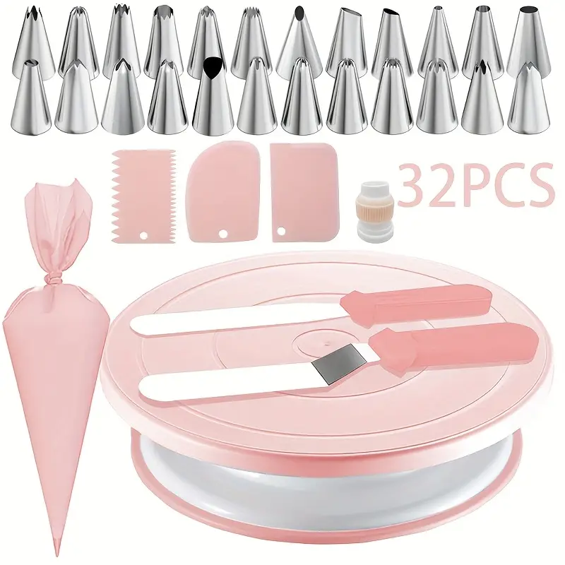 32PCS Cake Decorating Kit with - đánh giá và giá Cake Decorating Turntable