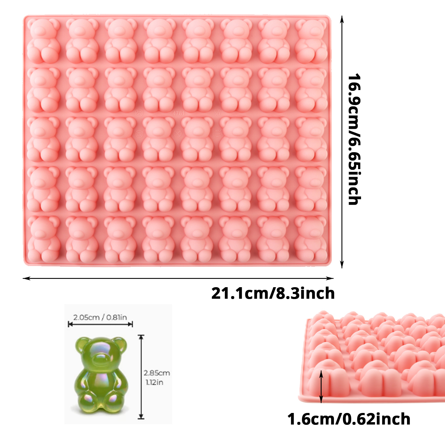 40-Cavity Bear-Shaped Silicone - đánh giá và giá Silicone Mold Baking