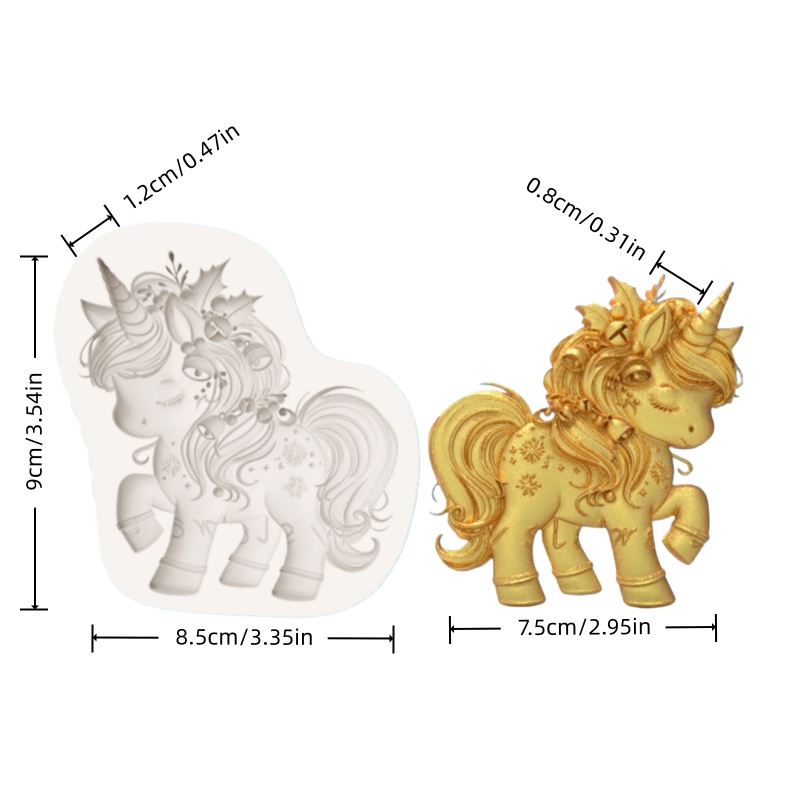 Christmas Unicorn Pony Silicon - đánh giá và giá Silicone Mold Baking