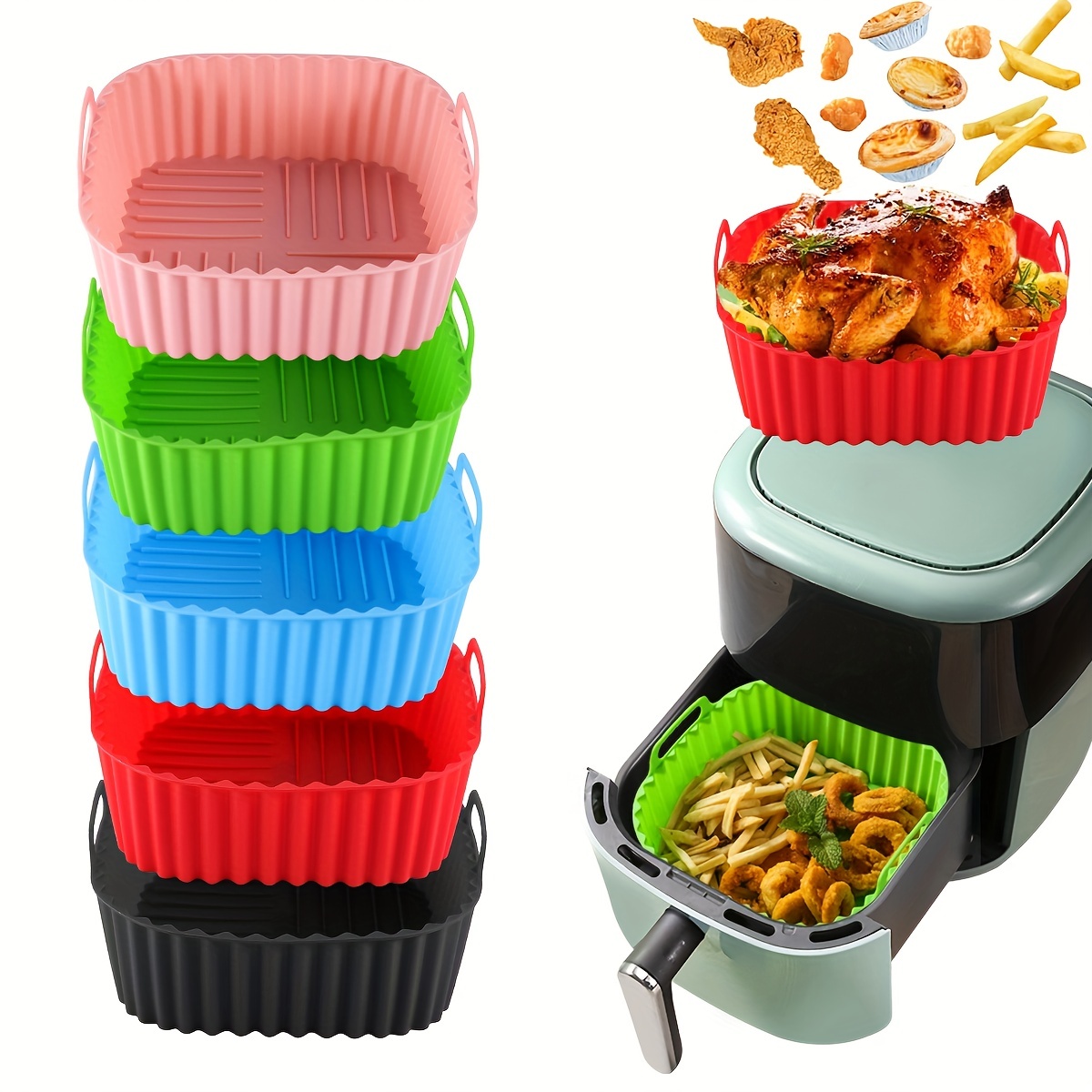 1 square silicone air fryer li - đánh giá và giá Kitchen Gadgets Baking