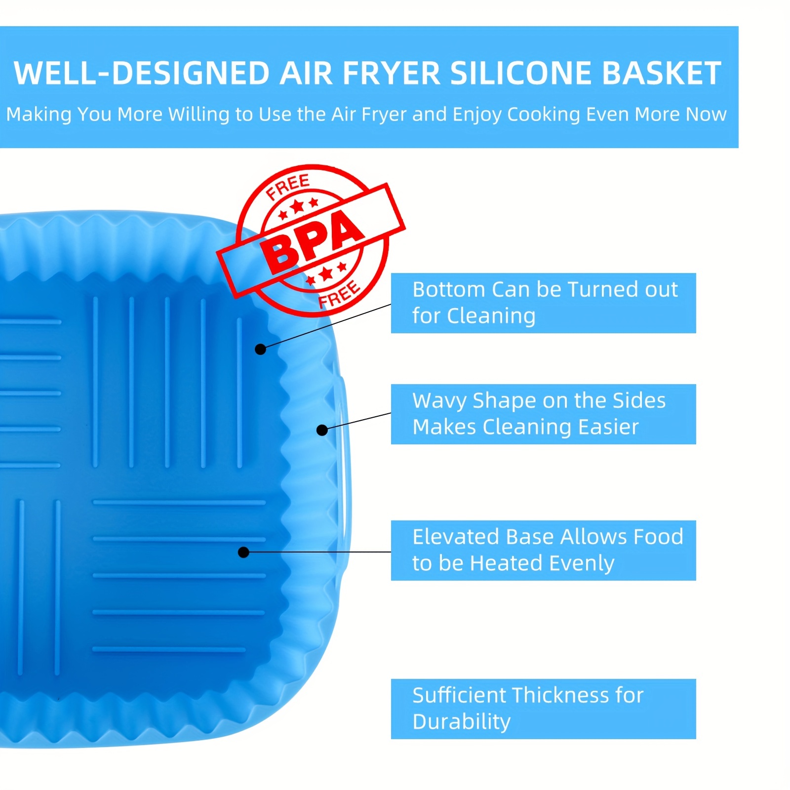 1 square silicone air fryer li - đánh giá và giá Kitchen Gadgets Baking