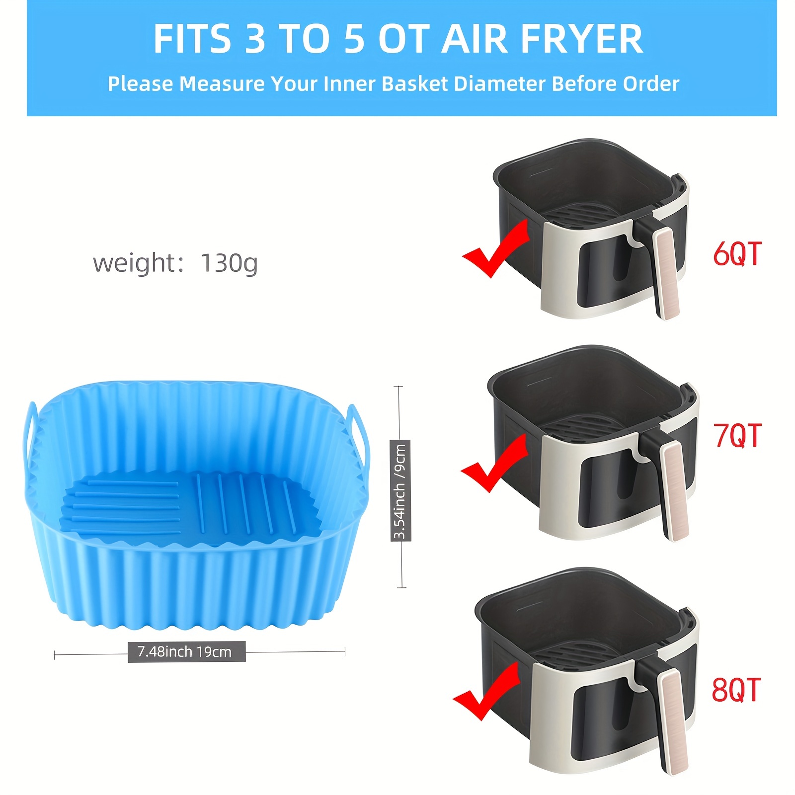 1 square silicone air fryer li - đánh giá và giá Kitchen Gadgets Baking