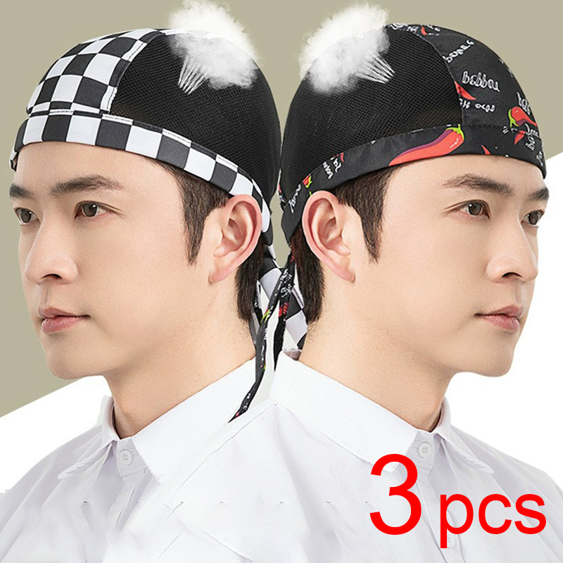 Breathable Mesh Cook Hat 3pcs  - đánh giá và giá Kitchen Gadgets Sale