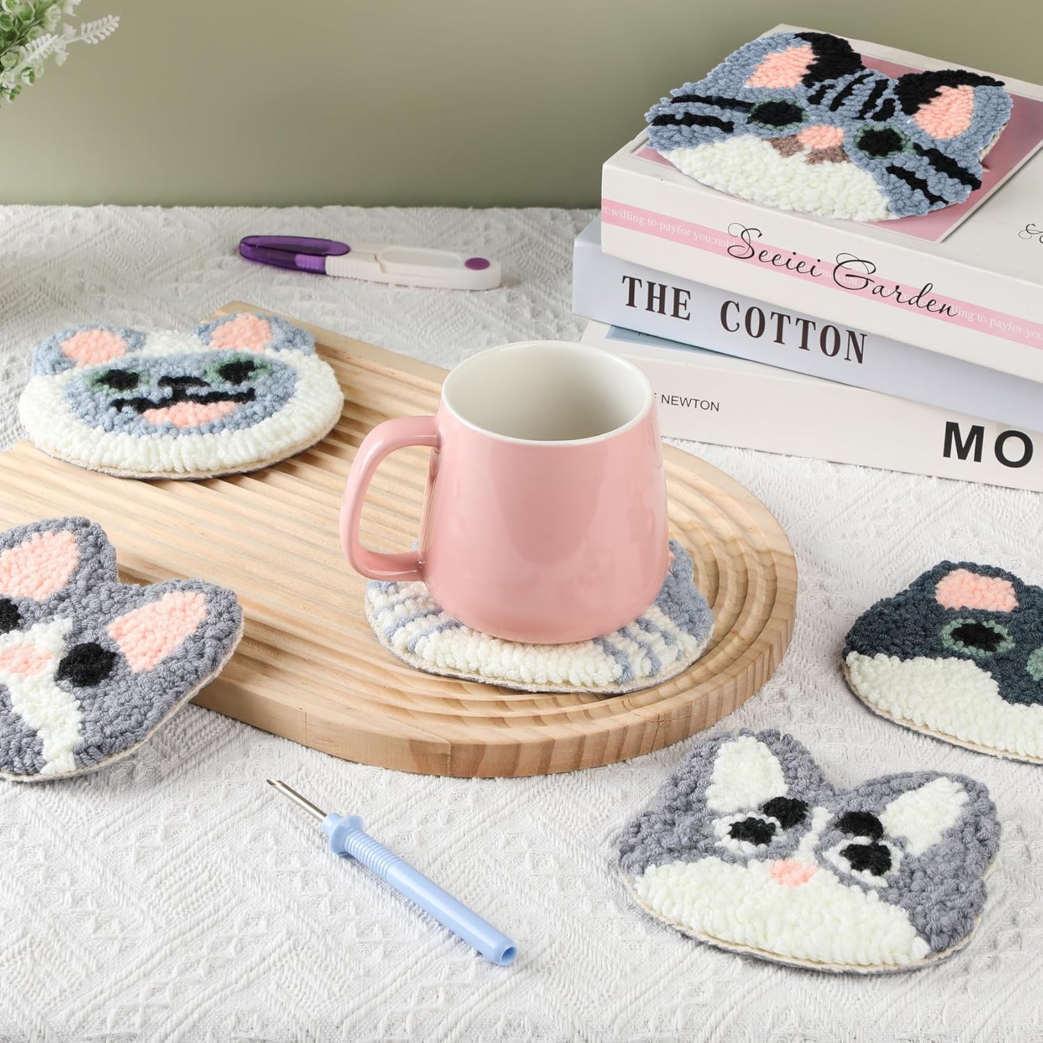 6PCS Set Punch Needle Coaster  - đánh giá và giá Kitchen Gadgets Crossword