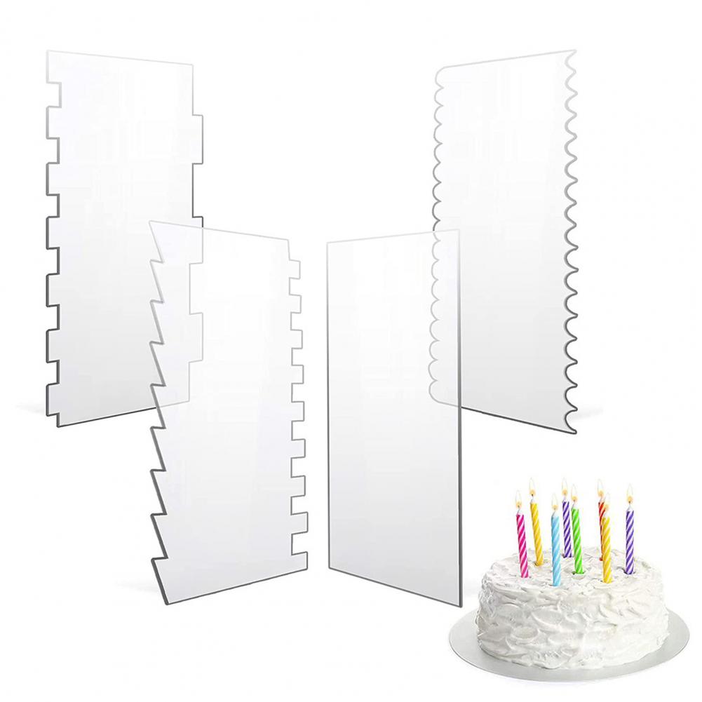 Cake Comb Set 4pcs Acrylic Cak - đánh giá và giá Cake Decorating Turntable